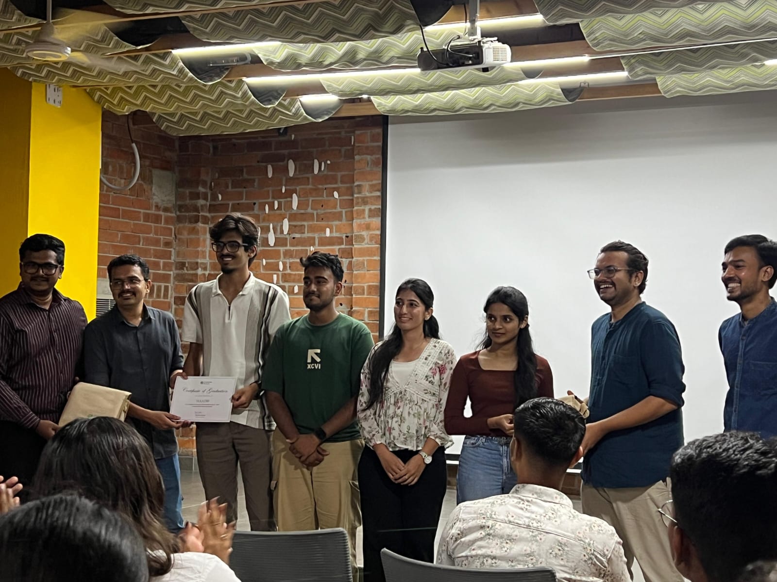 Graduation & Certificate Distribution — Team Haazri receiving recognition at YUVA Validate