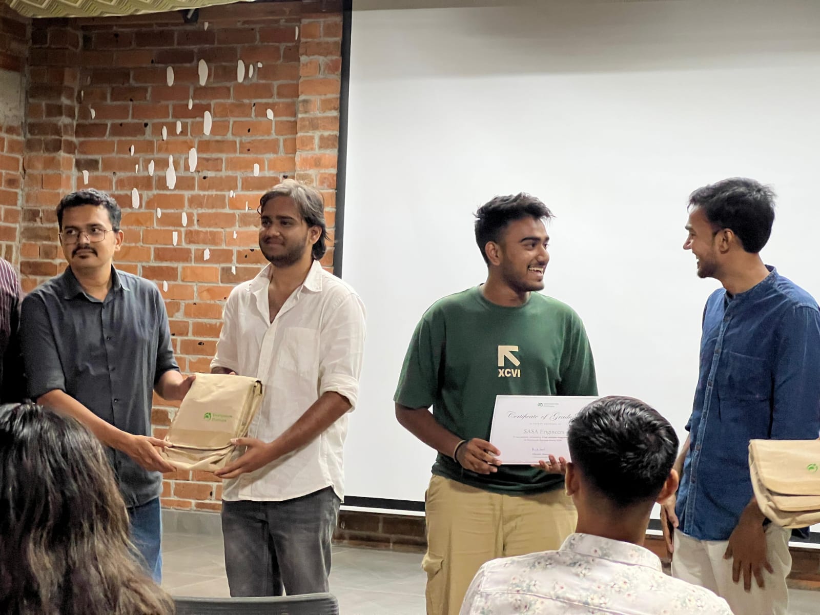 Graduation & Certificate Distribution — SASA Team receiving recognition at YUVA Validate